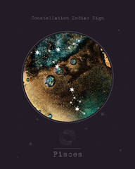 Constellation Zodiac Sign. Astrology and astronomy. abstract image of the planet, celestial body. Vector graphics