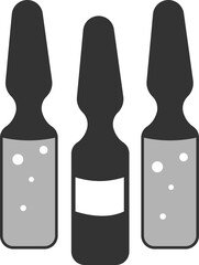 Vials of the vaccine. Glass medical bottle with liquid.