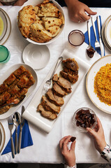 Traditional Muslim Ramadan Dinner Iftar food