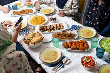 Traditional Muslim Ramadan Dinner Iftar food