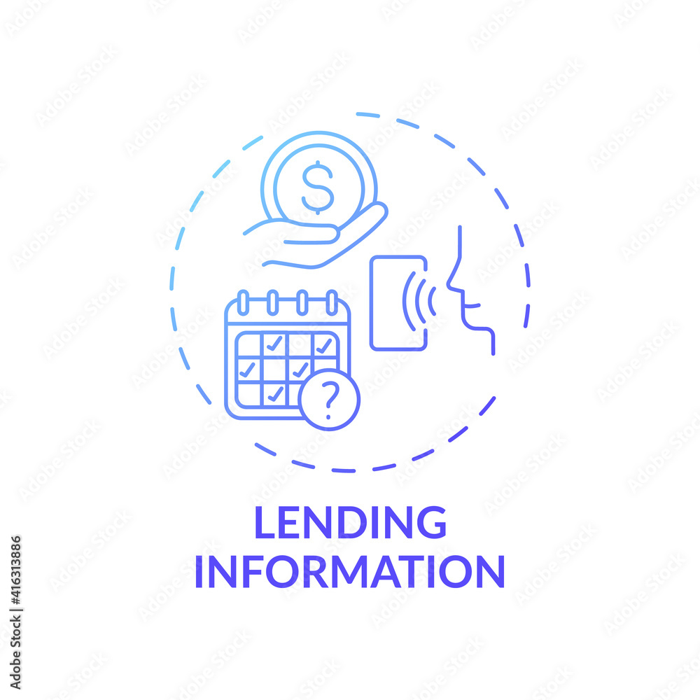 Aufkleber lending information concept icon. online library helpline idea thin line illustration. finding infor