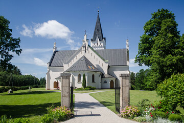 Fototapeta na wymiar Jaunpiebalga Evangelical Lutheran Church, Jaunpiebalga, Latvia