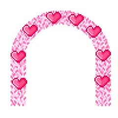 Wedding arch pixel art. Vector illustration. Valentine's Day.	