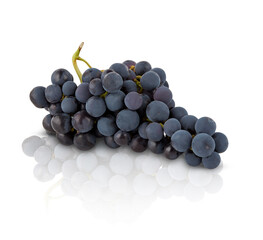 bunch of grapes purple isolated on white background with clipping​ path​