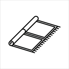 Prayer rug icon on white background. Traditional Islamic Background