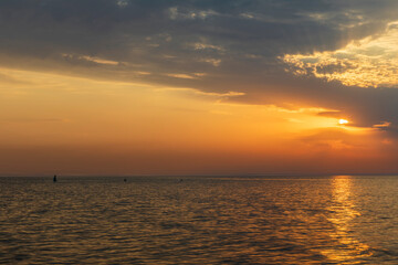 Beautiful sunset over the Caspian Sea