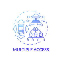 Multiple access concept icon. New technology. Online library benefits idea thin line illustration. Free information access. Broad research oportunity. Vector isolated outline RGB color drawing