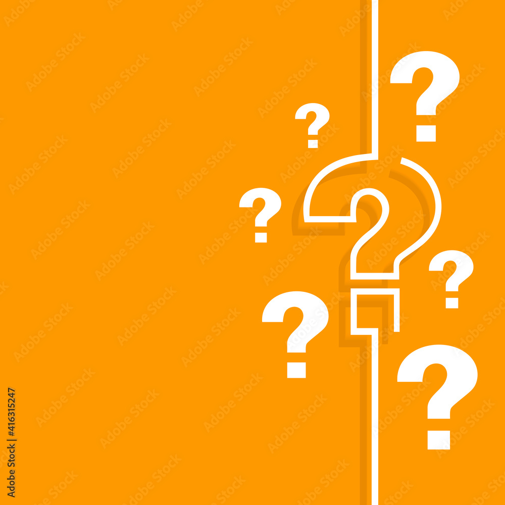 Poster question mark sign icon, vector illustration. flat design style with long shadow. faq button. asking