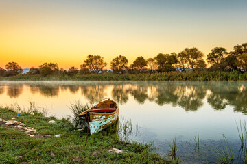 Uluabat Lakeside view in sunrise