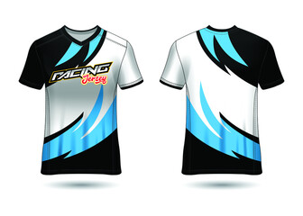 Sports Racing  Jersey Design Template for Team Uniforms Vector