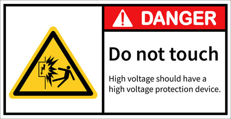 Do not come in contact with electricity. Danger sign