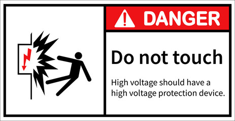 Do not come in contact with electricity. Danger sign