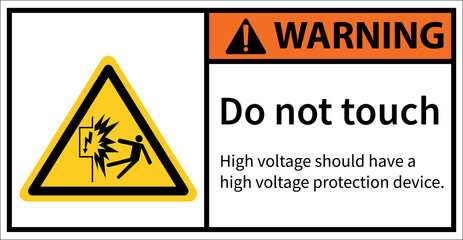 Do not come in contact with electricity. Warning sign