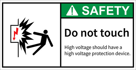 Do not come in contact with electricity. Safety sign