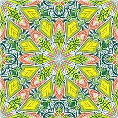 Ornamental mandala design abstract background. Seamless pattern with flowers