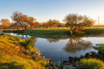 Uluabat Lakeside view in sunrise