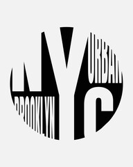 Text graphic illustration design, NYC, perfect for the design of t-shirts, shirts, hoodies, undershirts, etc.