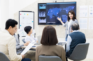 group meeting of startup business