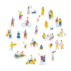 Different People cartoon flat vector set