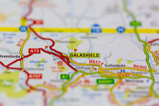 02-24-2021 Portsmouth, Hampshire, UK Galashiels shown on a road map or geography map