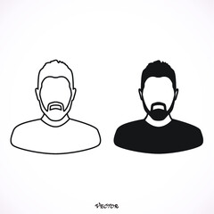 User vector icon of man