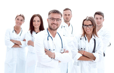 close up. confident group of doctors standing together