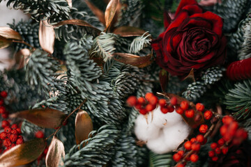 table setting for a festive event or family dinner: decoration with ecological, natural...
