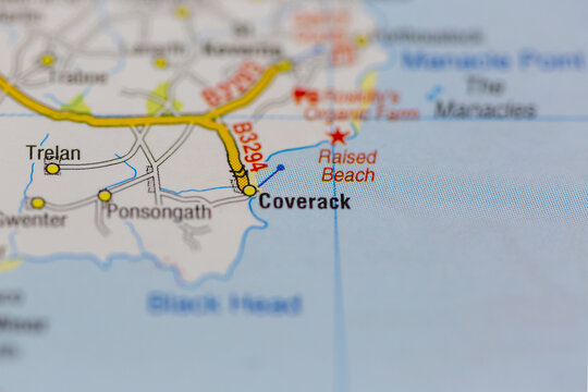 02-24-2021 Portsmouth, Hampshire, UK shown on a road map or geography map