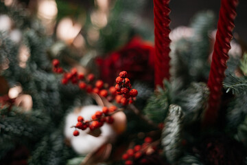 table setting for a festive event or family dinner: decoration with ecological, natural...