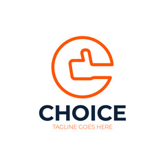 Thumb Up initial letter C logo design vector. Letter C modern logo design with hand inspiration