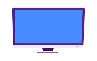 Computer monitor, flat tv cartoon vector icons