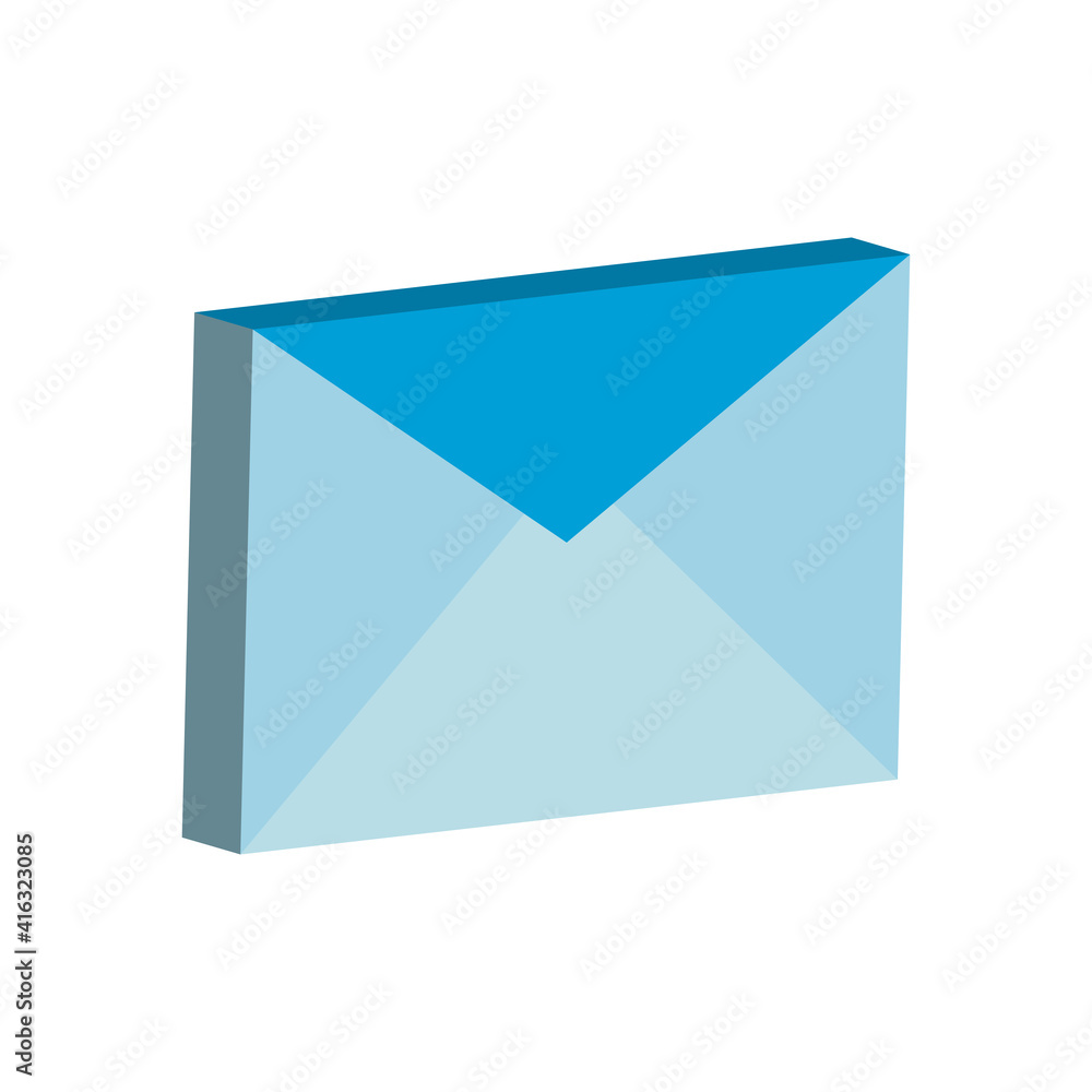 Poster isometric envelope message vector design
