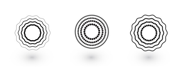 target of pain. wave halftone. semitone icon to indicate of back pain, neck, stomach ache, sore throat, headache. vector illustration for advertisement