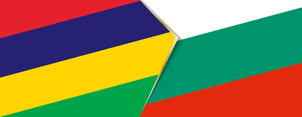 Mauritius and Bulgaria flags, two vector flags.
