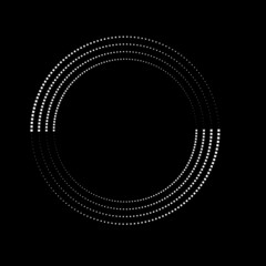 Halftone dots, Tiny squares in circle form. round logo . vector dotted frame . design element