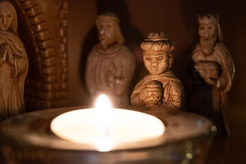 Christmas Bethlehem and light of candle