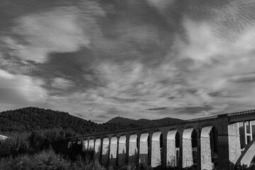 Isernia, Molise, Italy.  Santo Spirito railway bridge. View