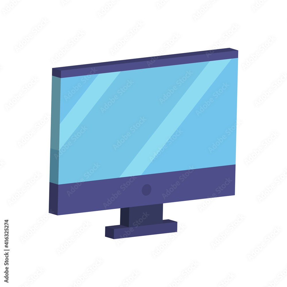 Poster isometric computer icon vector design