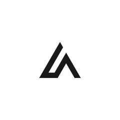 Initial AT with a triangle shape. logo design vector