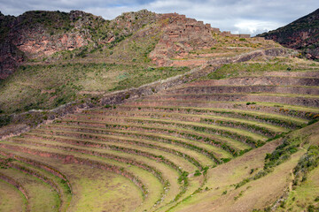 Fototapeta na wymiar Qantus Raqay in the Sacred Valley of the Incas in Peru