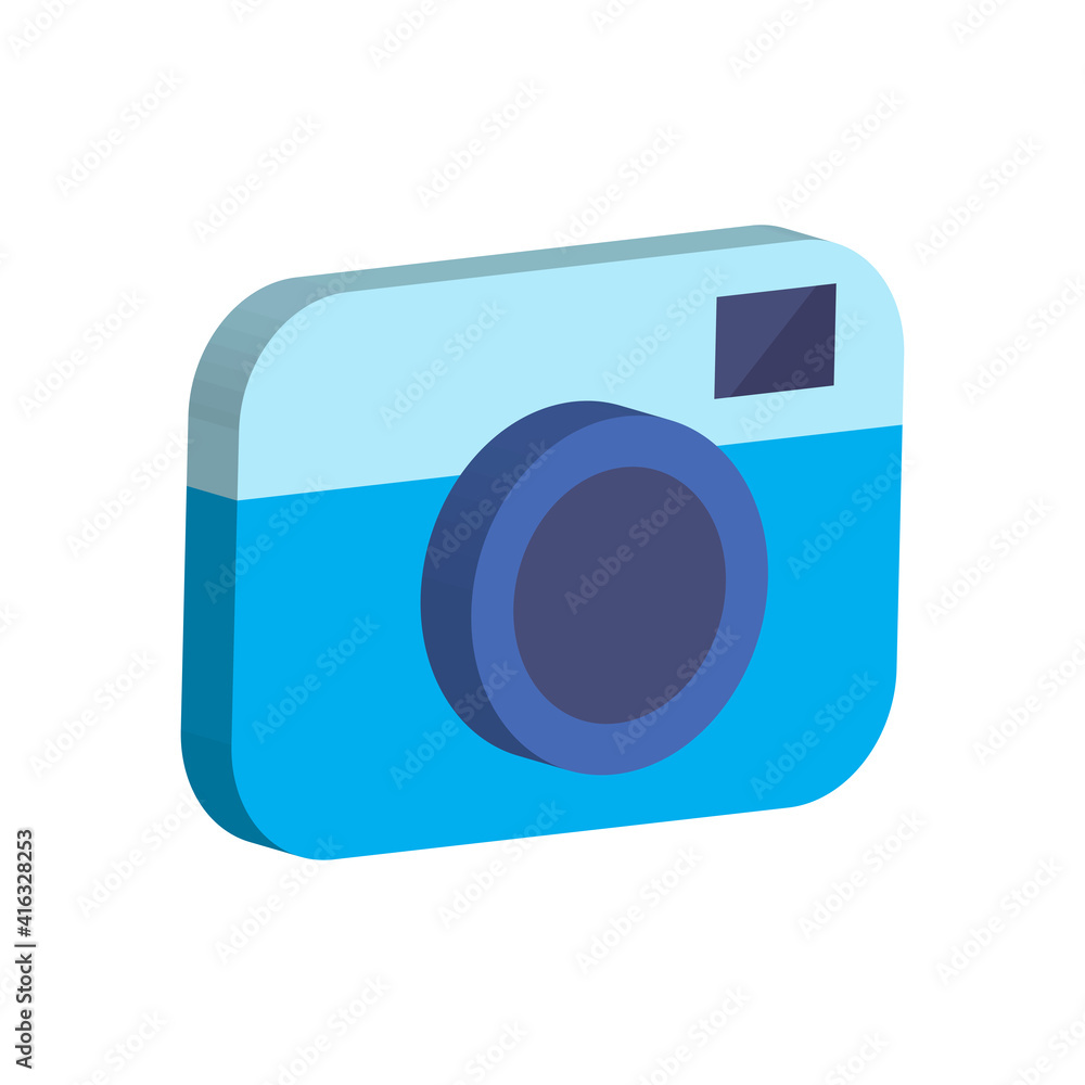Poster isometric camera device vector design