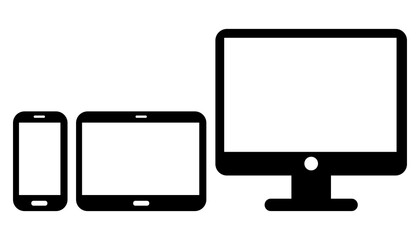 Devices Set. Smartphone. Tablet. Monitor PC. Vector Icons II.