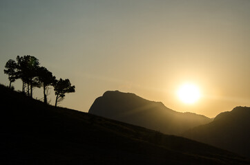 Sunset Over the Mountains. Russia, Sudak 2017.