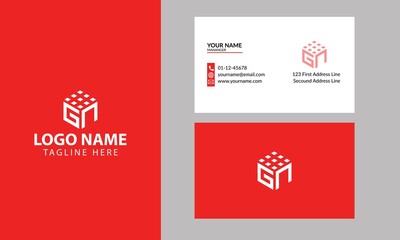 Cube GN logo design. Property and Construction GN Logo design with business card