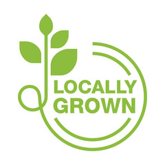Locally grown geometric emblem, stamp or slogan