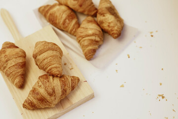 croissants breakfast white background