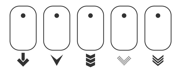 Modern linear pictogram of scroll down on the computer mouse. Concept line icon scroll down. Icons set © Ophelia