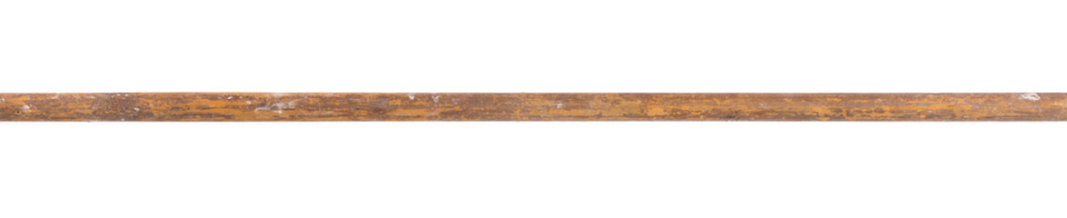 pointer, old dirty wooden stick isolated on wooden background