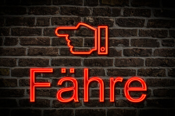 Leuchtreklame Fähre