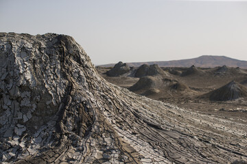 Mud volcano in Azerbaijan desert 